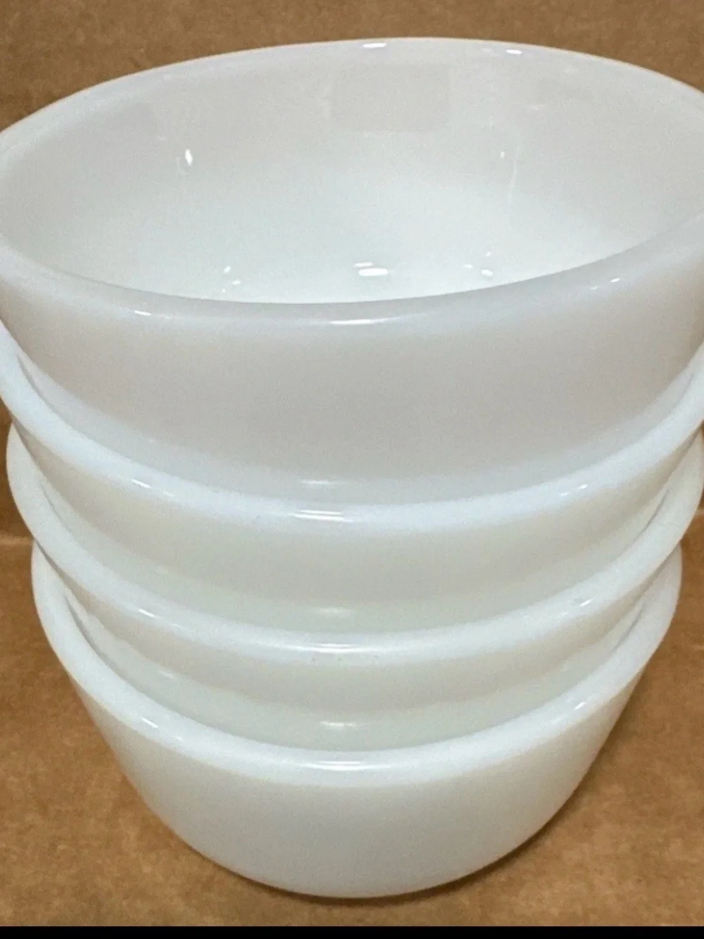 Anchor Hocking Milk Glass Ramekin Custard Cup Bowls Fire King Lot Of 4 - 434